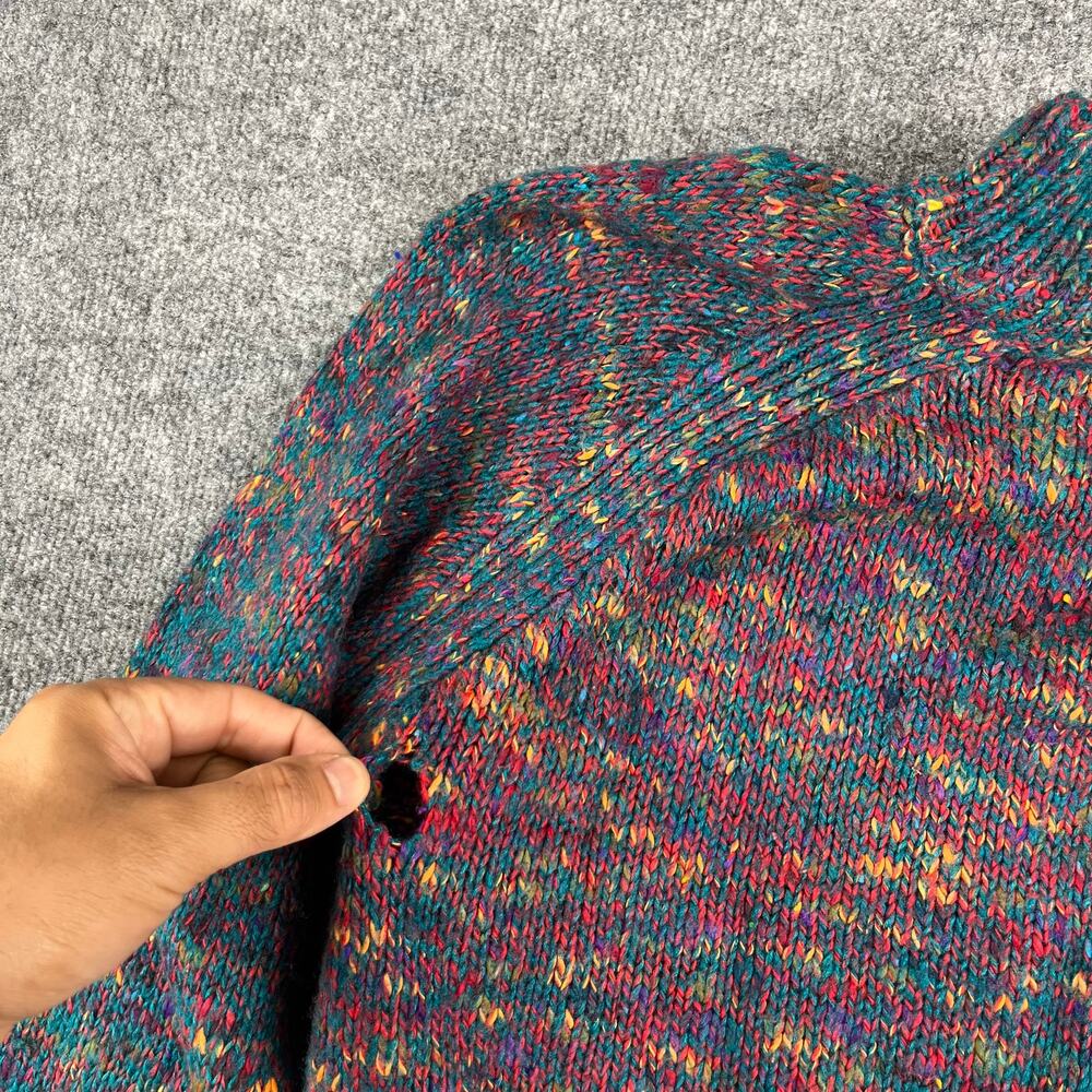 Vintage Sweater Womens Size M Multicolor Knit Mock Neck Cozy Retro Speckled - Picture 6 of 8